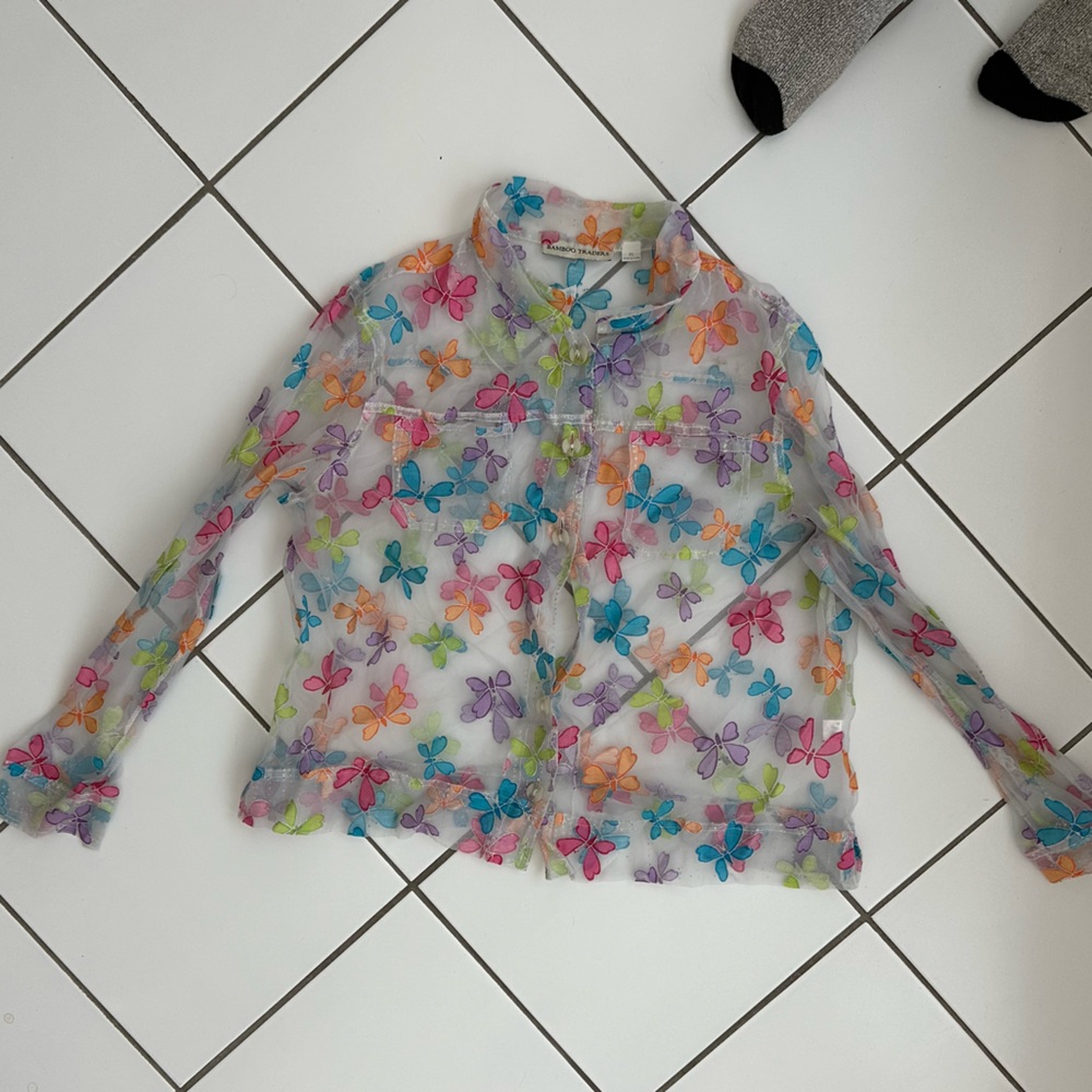 Sheer Butterfly Women’s Button Down